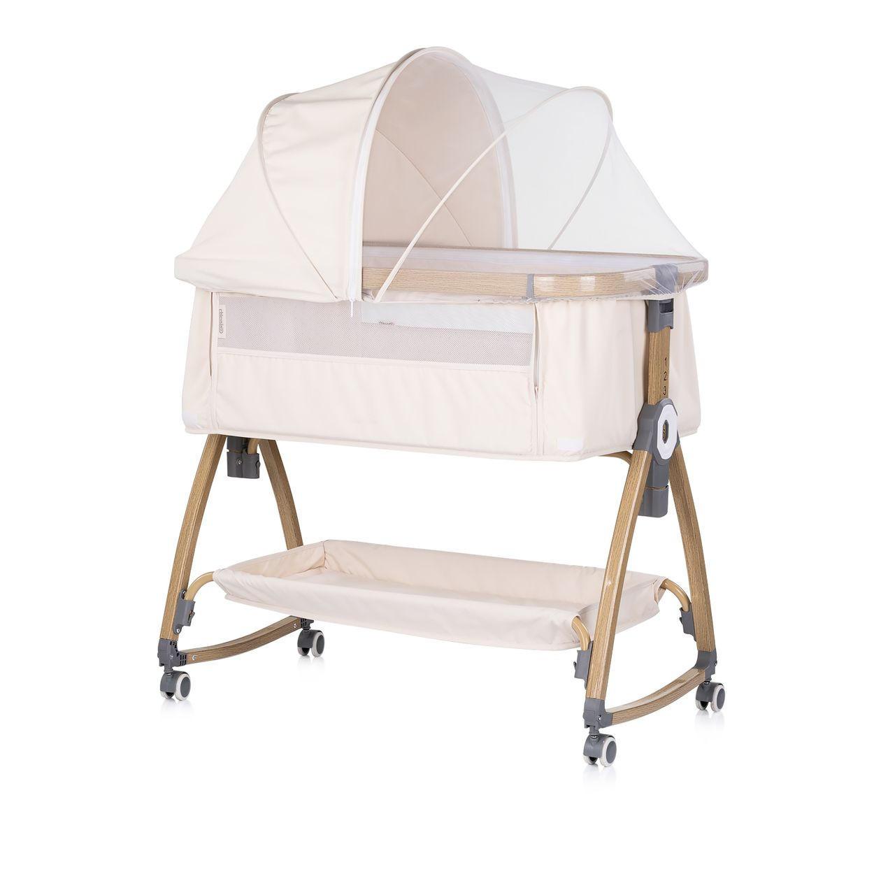 BEISTELLBETT Charisma beige 84 x 49 cm, Wiegenfunktion, höhenverstellbar, Anti-Reflux, Moskitonetz - Beige, Metall (49/84cm) - Chipolino