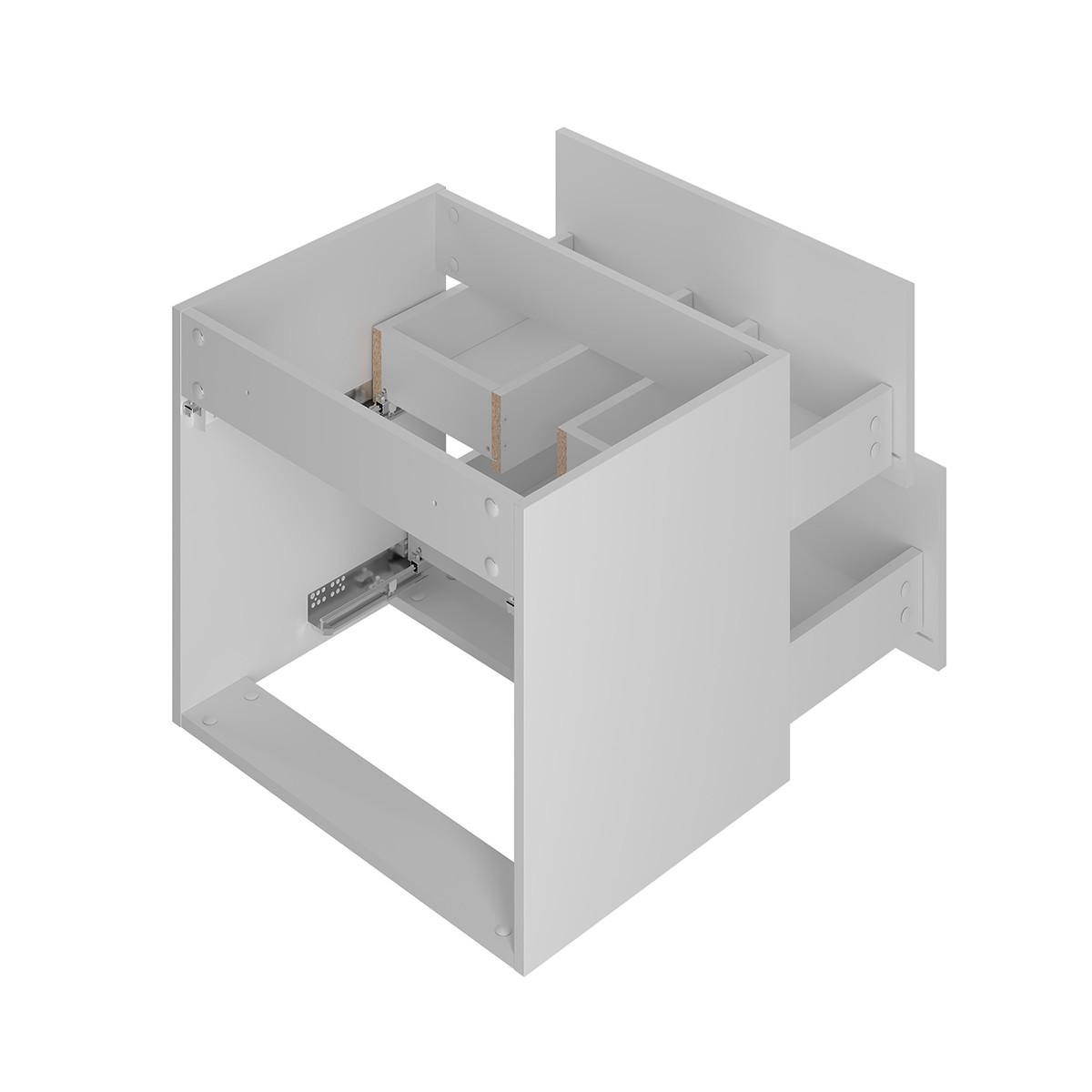 BADMÖBEL Aurora 2er-Set Weiß - Weiß, Holzwerkstoff (80.6/52.2/46.5cm) - Petits-meubles