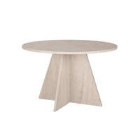 ESSTISCH mit rundem Tischplatte D120 cm 120/120/75 cm - Beige, Holzwerkstoff (125/120/75cm) - Calicosy