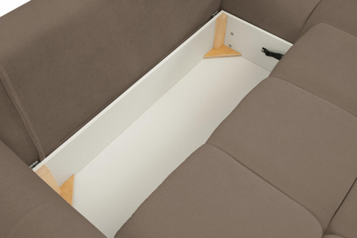 ECKSOFA Caffe Latte BOSE Mit Schlaffunktion Rechts - Beige/Braun, Textil (177/257cm) - Sepro Meble