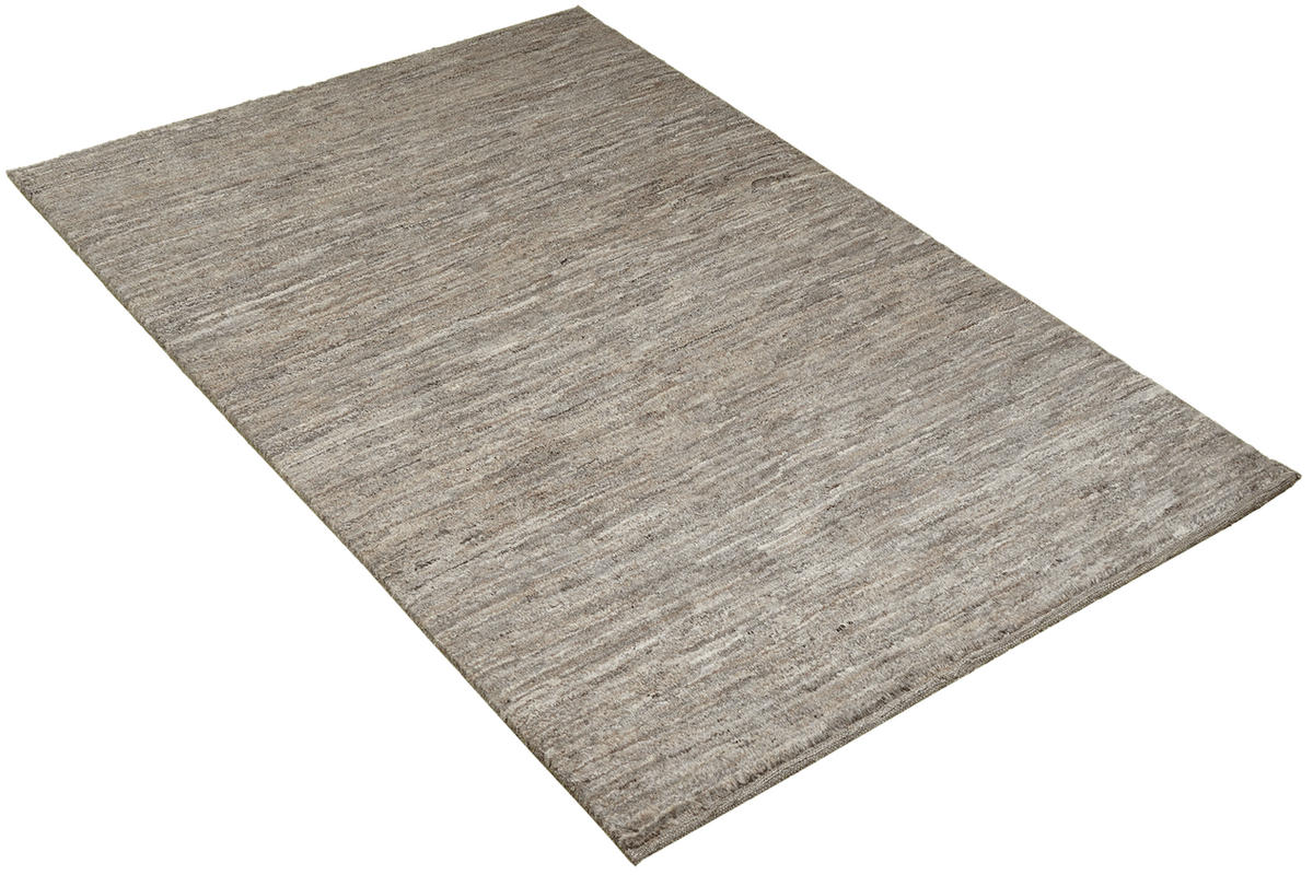 GABBEH-TEPPICH handgeknüpft Grau 195/159 cm Schurwolle - Grau, Textil (159/195cm) - Looma