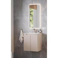 BADMÖBEL-SET 2-TLG. Newport-56 - Beige, Holzwerkstoff (51/190/40cm) - Lomado