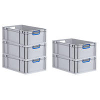 EUROBOX 5x Nextgen Color 22x40x60cm 44 Liter Griffe Blau Offen - Blau, Kunststoff (40/22/60cm) - PROREGAL