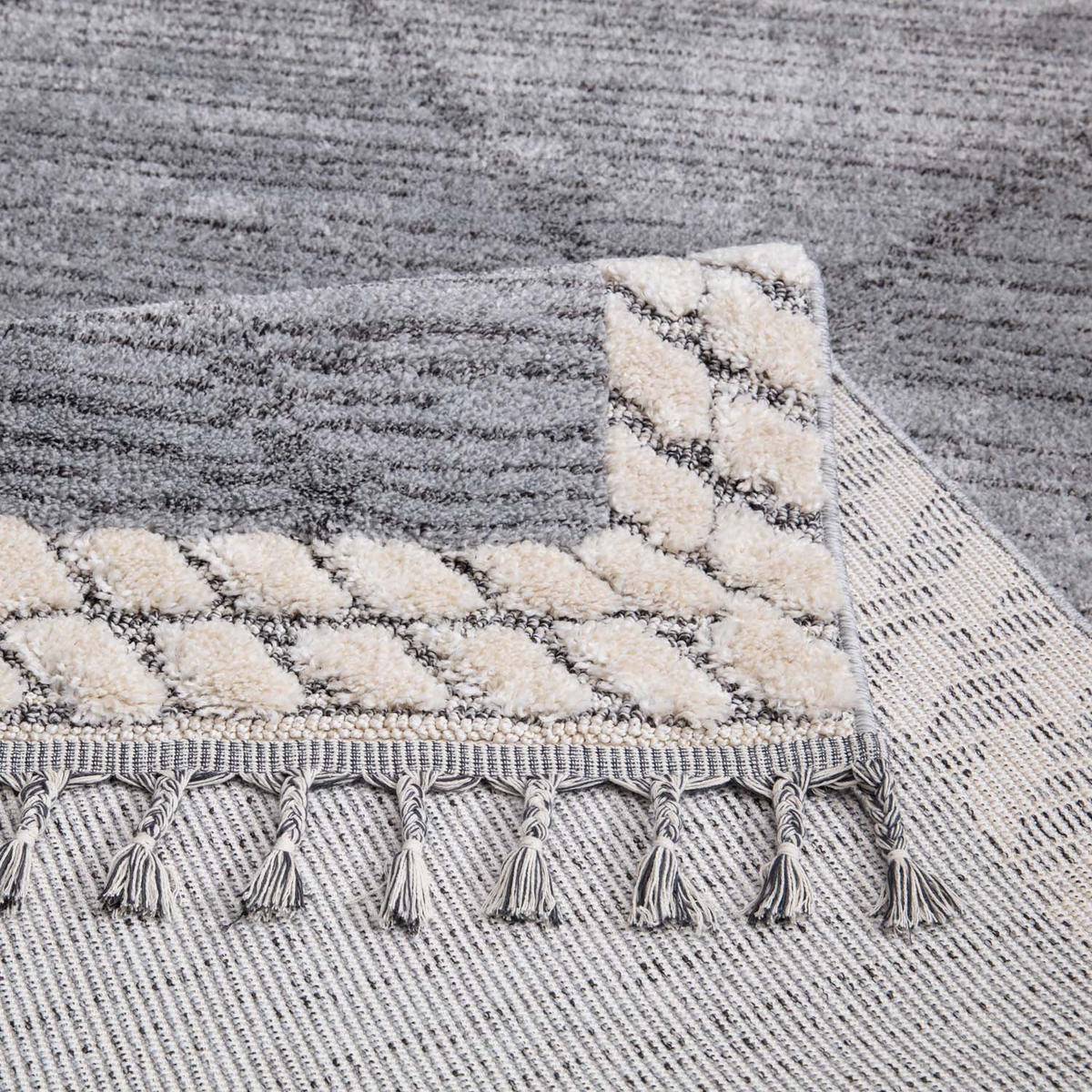 KURZFLOR-TEPPICH Valencia 909 Graublau/ Creme 120x170 cm - Blau/Creme, Textil (120/170cm) - carpet city