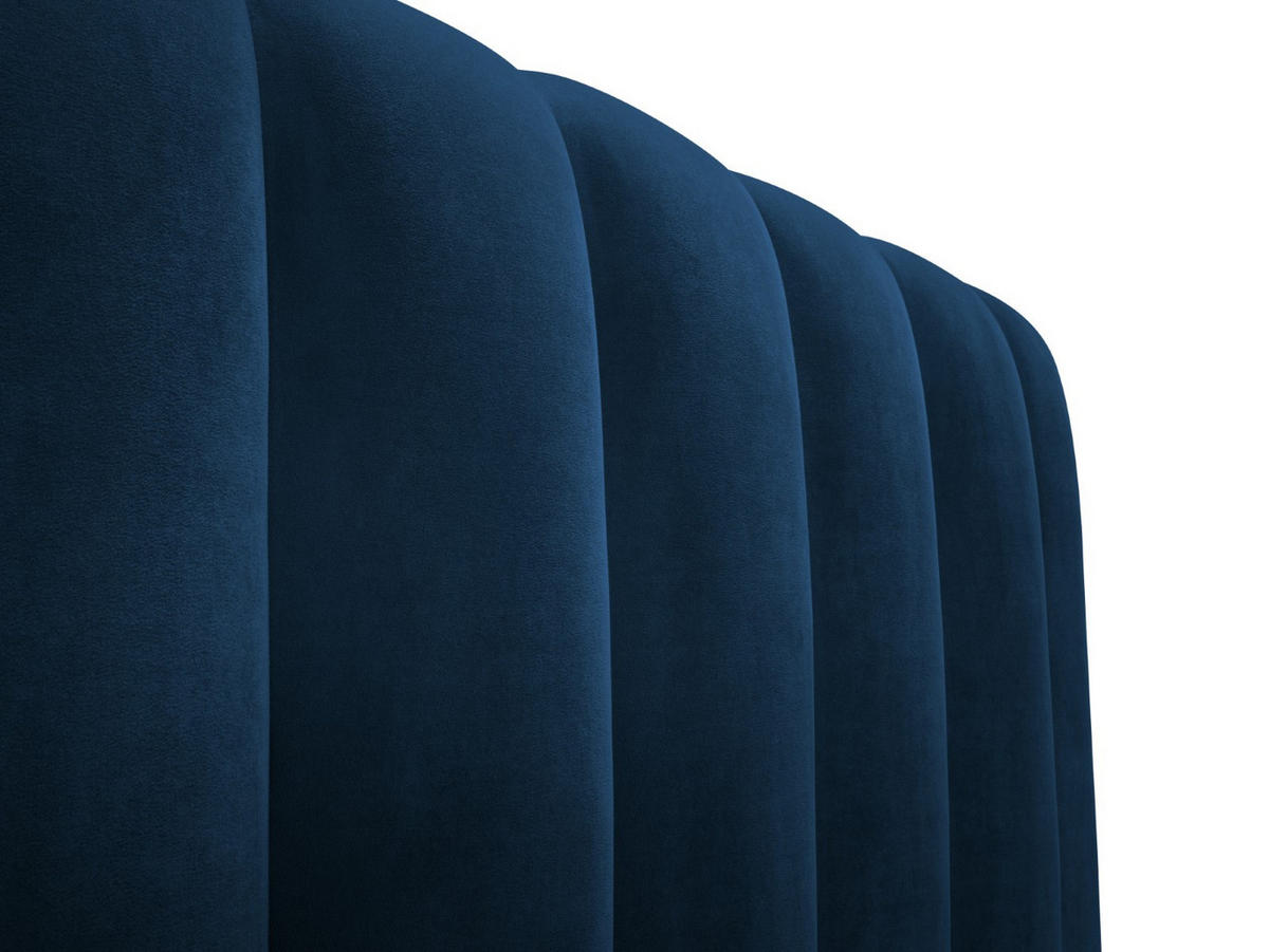 BETT mit Bettkasten und Kopfteil Kelp aus Samt königsblau 160x200cm - Blau, Textil (160/200cm) - Micadoni