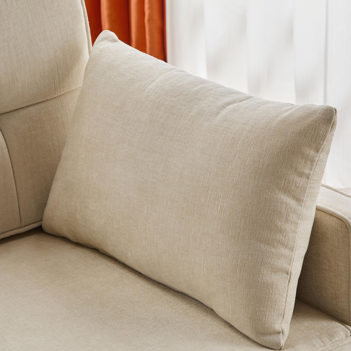 SCHLAFSOFA 2-Sitzer mit Chenillebezug und Bettfunktion - Beige, Kunststoff (142/85/79cm)