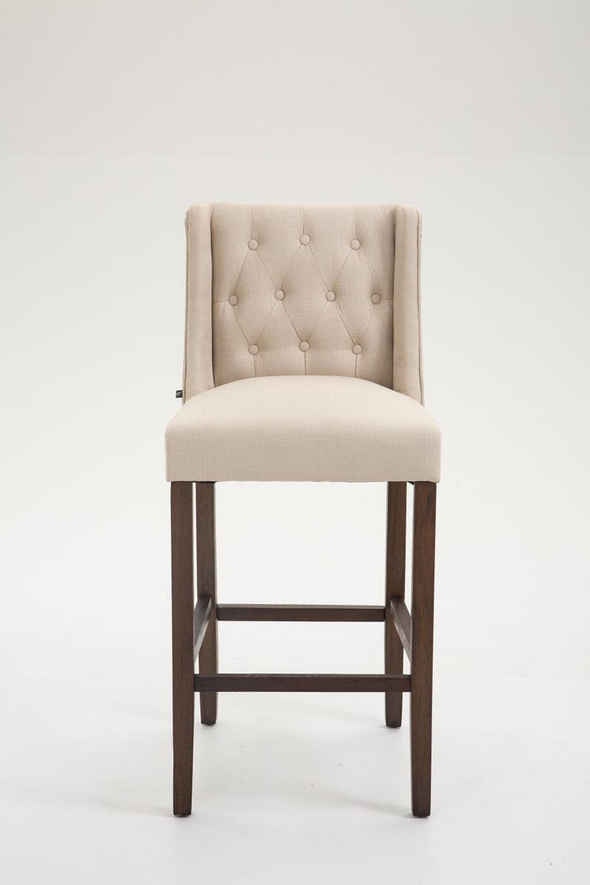 BARHOCKER Cassado, Gestell Antik-dunkel, Stoff Creme - Creme/Braun, Holz/Textil (56/100/51cm) - TPFLiving