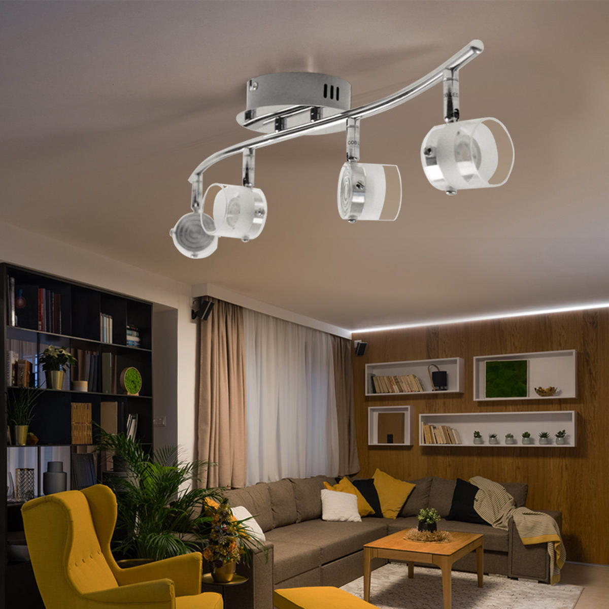 LED DECKENLEUCHTE Ester Aluminium Klar - Klar, Glas (63/12/15cm) - Esto