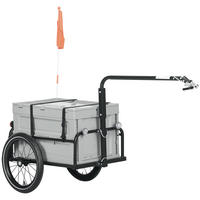 FAHRRADANHÄNGER DE-18150 65 L, abnehmbarer & klappbarer Koffer Grau - Grau, Metall (61/81/145cm) - ComfortXL