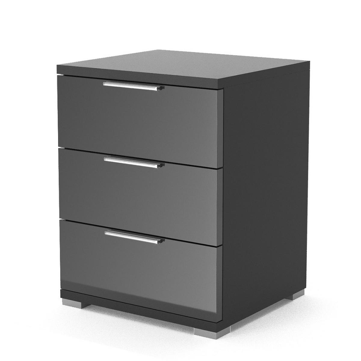 NACHTTISCH Florenz Schwarz 46.2 x 60.5 cm - Schwarz, Holzwerkstoff (46.2/60.5/42cm) - Vicco