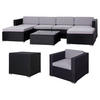 GARTENLOUNGE LUGANO XL Schwarz - Schwarz/Grau, Kunststoff - SVITA