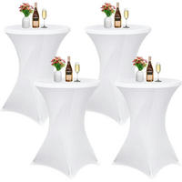 STEHTISCH Husse 4er-Set Stretch Weiß 70 cm - Weiß, Textil (70/110cm)
