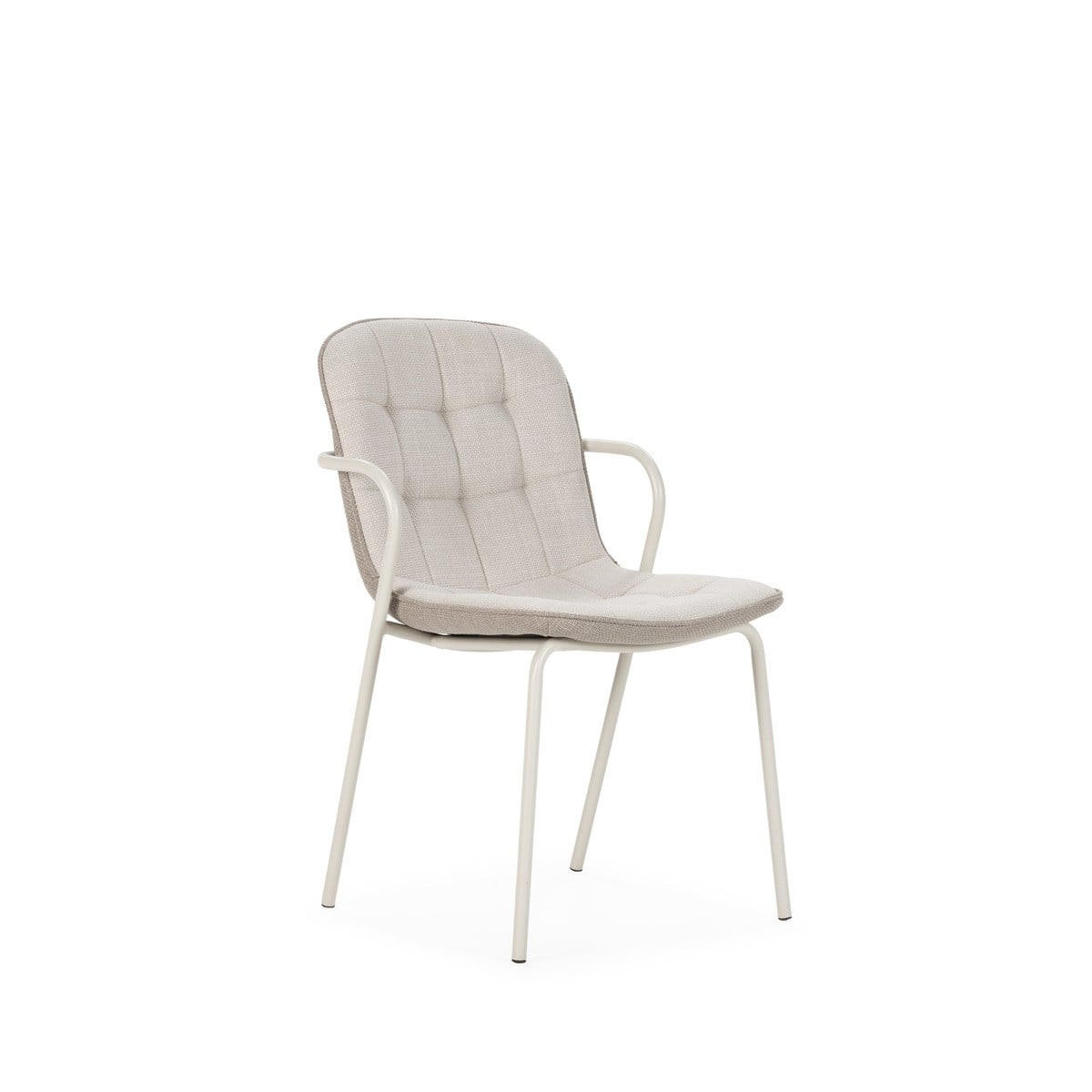 STÜHLE 4er-Set aus Stoff mit Metallbeinen 59/46/51 cm - Beige, Textil (59/46/75cm) - Calicosy