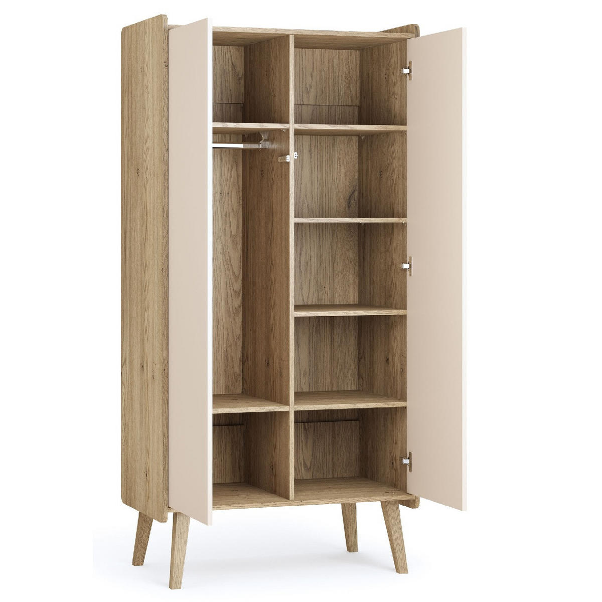 BABYZIMMER Vienna Fresh Set A - 4-teilig - Eichefarben/Beige, Holzwerkstoff (90/185/51cm) - QMM TraumMöbel