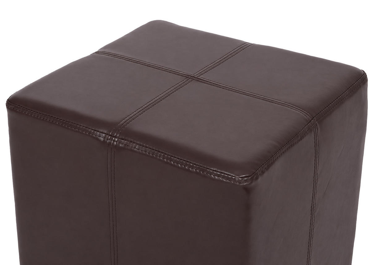 SITZHOCKER Braun 2er-Set - Braun, Leder (44/45/44cm) - MCW