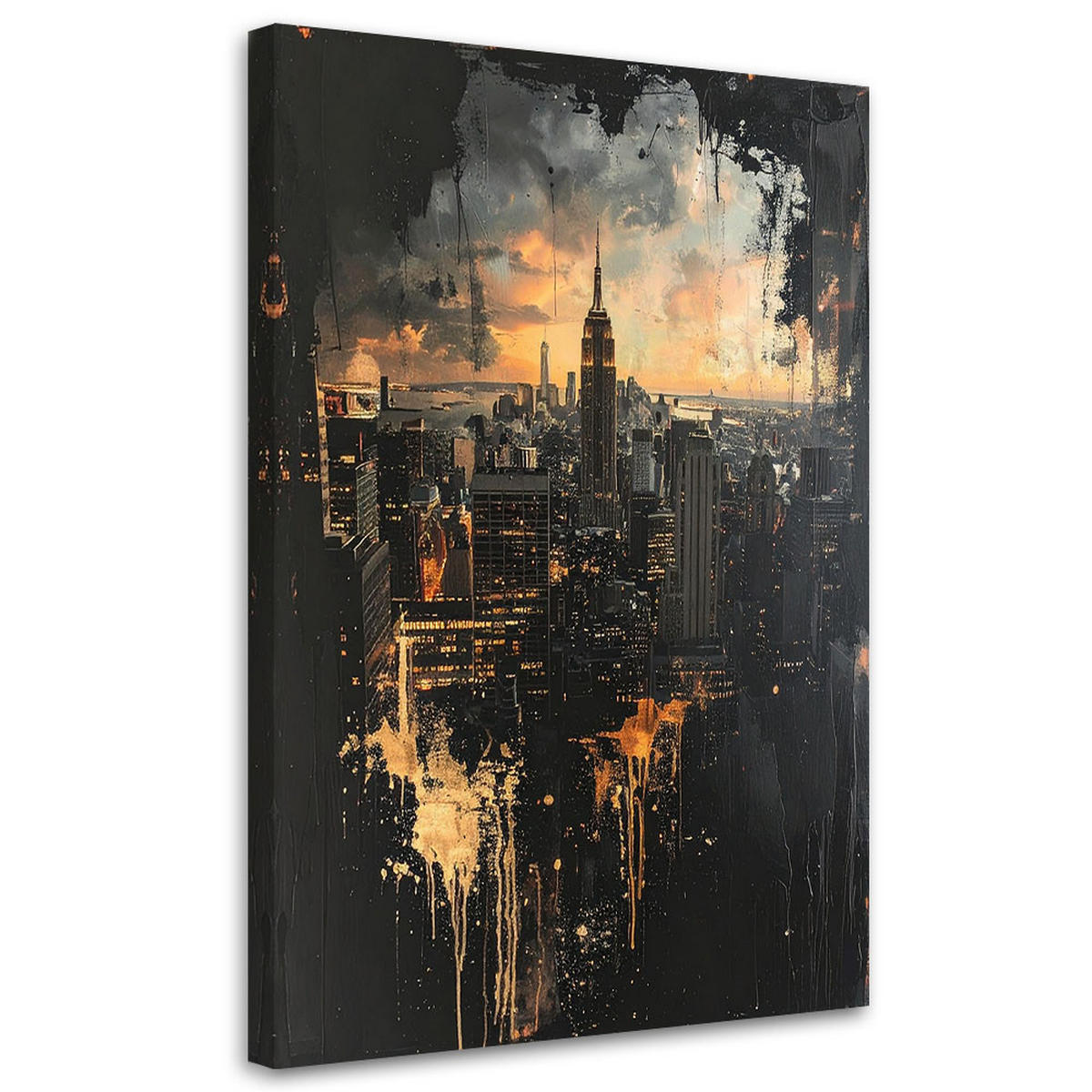 LEINWANDBILD Städte & Architektur 80x120cm - Goldfarben, Textil (80/120cm) - Feeby