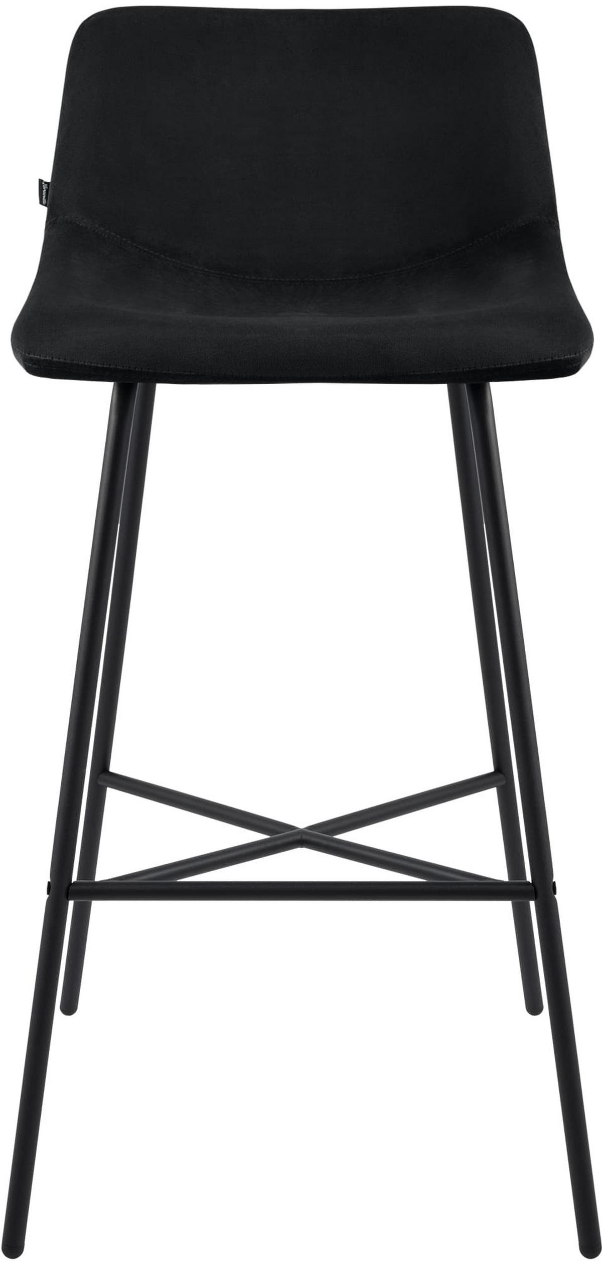 BARHOCKER Gekel Samt Schwarz - Schwarz, Textil (44/98/49cm) - DELUKE