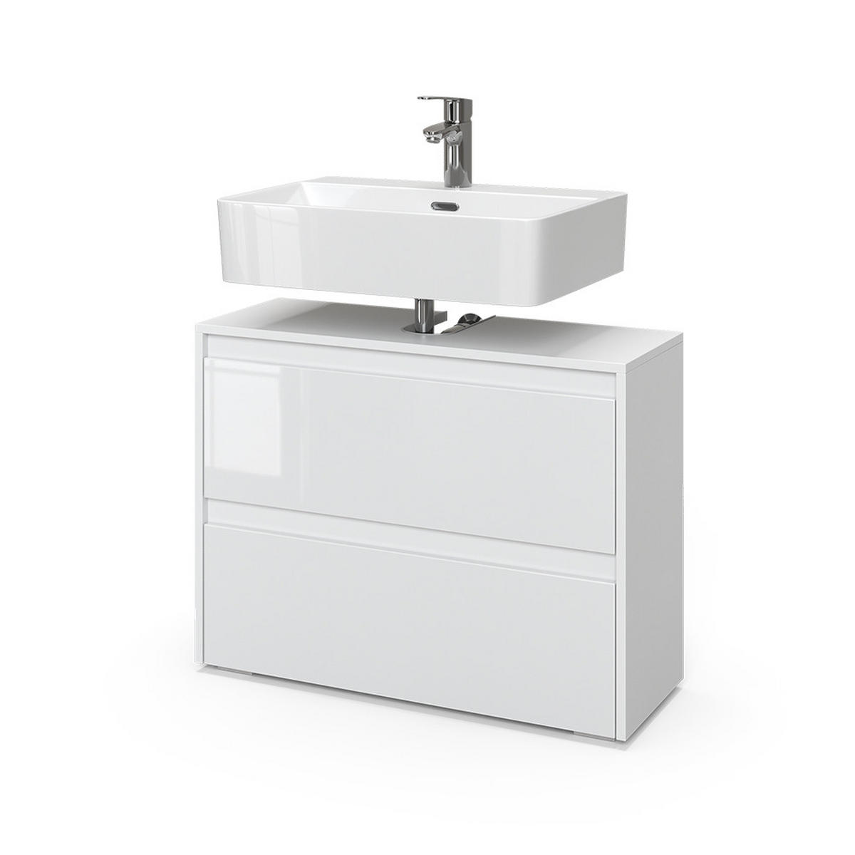 DOLNÍ SKŘÍŇKA POD DŘEZ Majest Bílá/bílý vysoký lesk - bílá/vysoce lesklá bílá, kompozitní dřevo (80.1/62/30.1cm) - Vicco