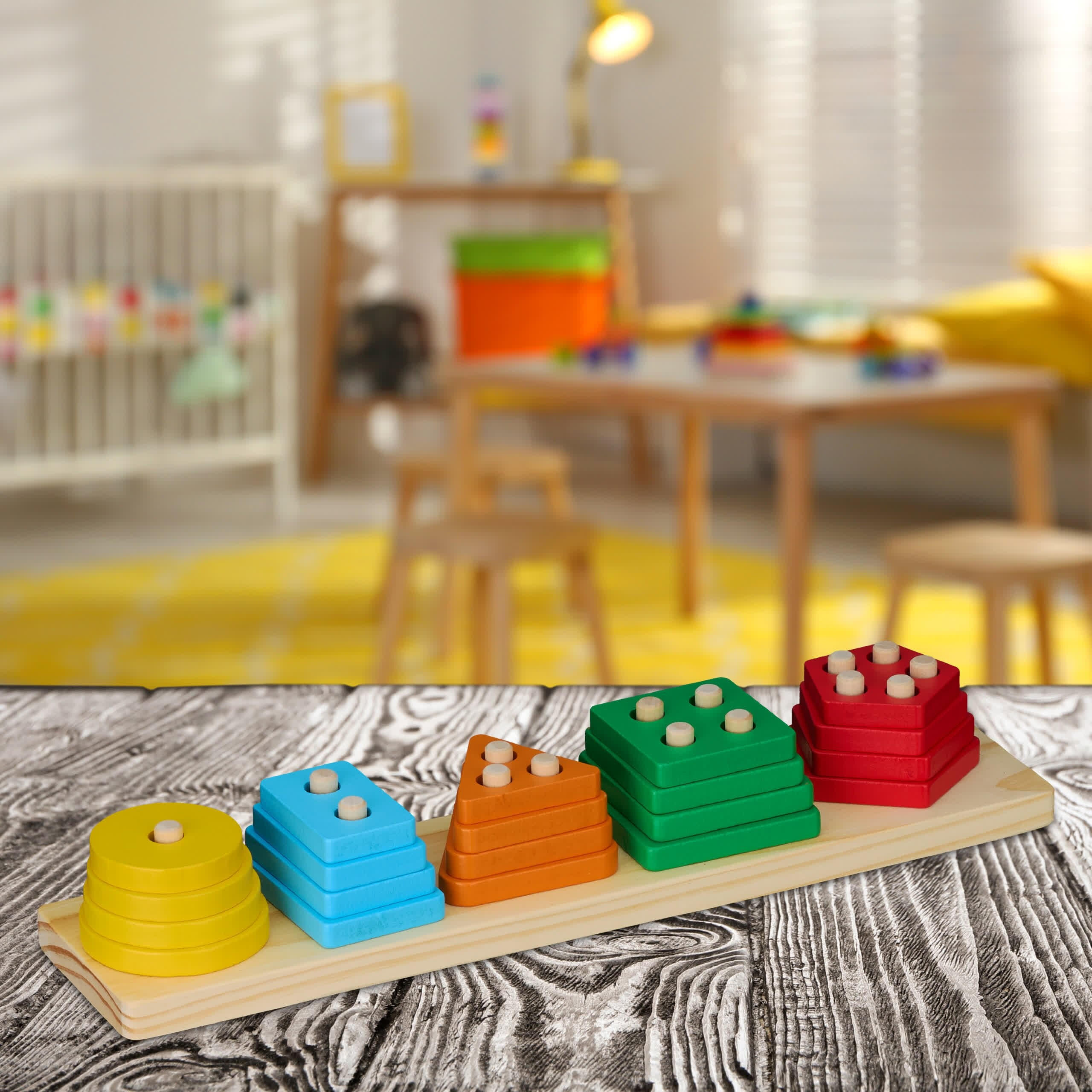 STAPELSPIELZEUG - Multicolor, Holz/Holzwerkstoff (35/5.5/8cm) - Relaxdays