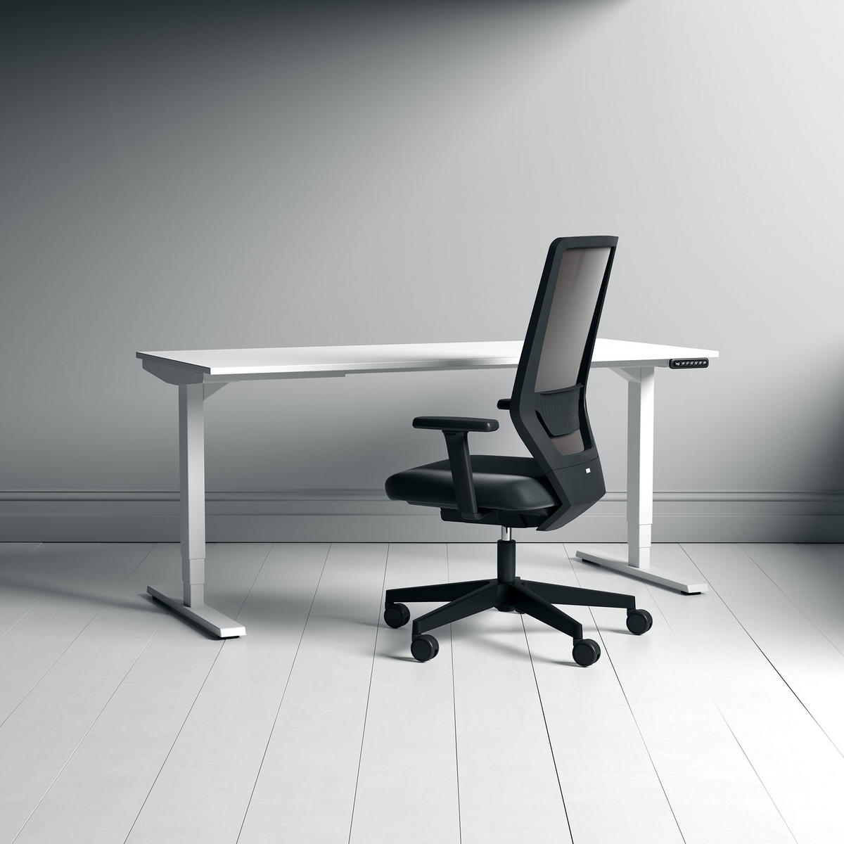 DREHSTUHL Bürostuhl Streamo mit Netzrücken / Keine Schwarz Netzrücken für Luftzirkulation - Schwarz, Textil (48/116/61cm) - ASSMANN