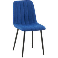 STUHL Stoff Blau - Blau/Schwarz, Textil/Metall (45/88/53cm) - CLP