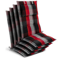 HOCHLEHNER Highlux HL 120x52x7cm Schwarz-Rot-Weiß-Kariert (4tlg) - Schwarz, Textil (52/120cm) - Beautissu 