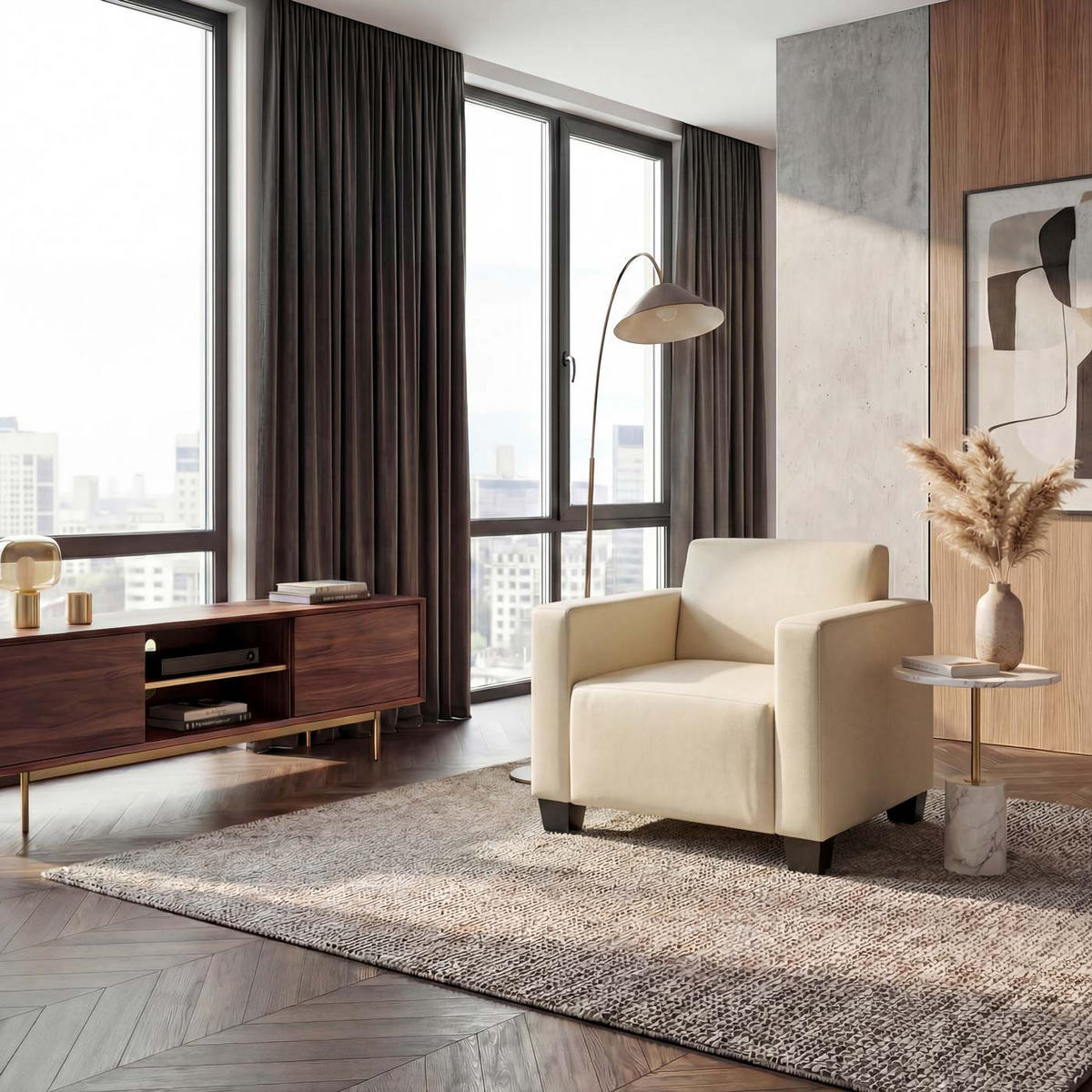 LOUNGESESSEL Beige - Beige, Textil (82/76/72cm) - MCW