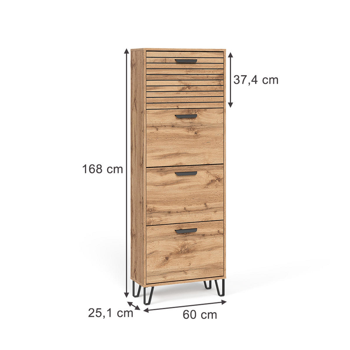 VÝKLOPNÍK NA BOTY Amber Dub Wotan - dub Wotan, kompozitní dřevo (60/168/25.1cm) - Vicco