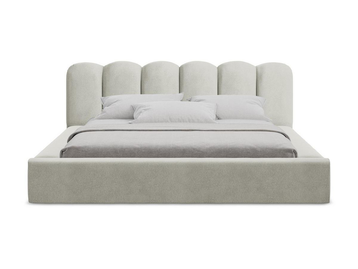 POLSTERBETT mit Bettkasten und Lattenrost 200x238 Grau - Hellgrau/Schwarz, Kunststoff/Textil (160/200cm) - Makamii