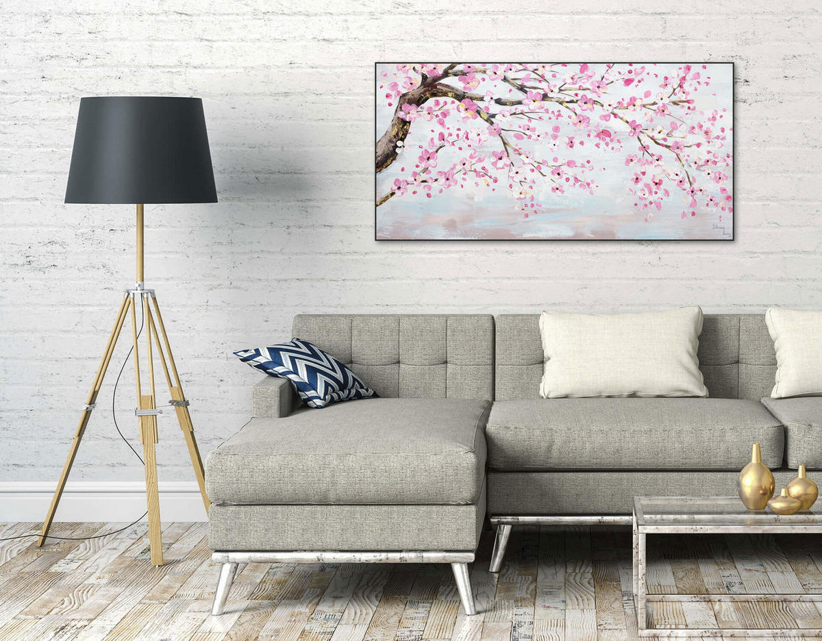 ÖLGEMÄLDE 120/60 cm - Pink, Holz/Textil (1.7/60cm) - KUNSTLOFT