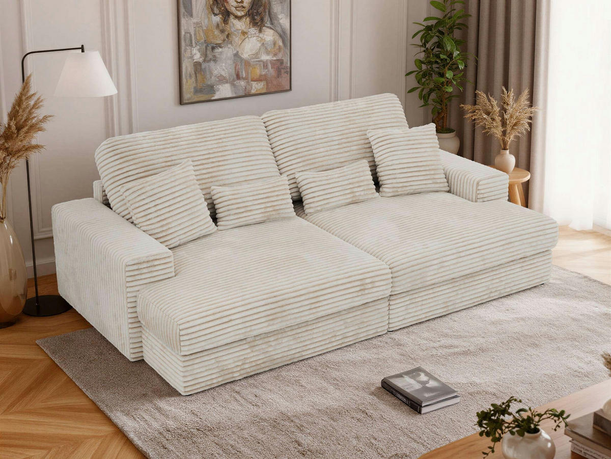 ŠTVORMIESTOVÁ POHOVKA ANERO - Béžová Manšester - čierna/krémová, textil/plast (292/107/163cm) - MKS