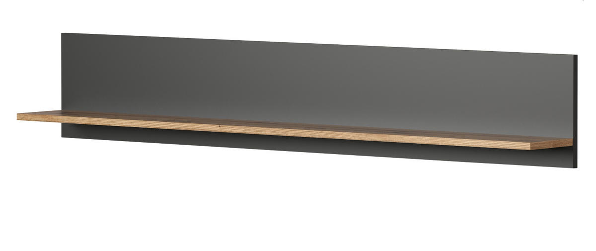 WANDBOARD grau, Evoke Eiche 150 cm, Wandregal hängend - Anthrazit/Grau, Holzwerkstoff (150/25/18cm) - Top.Furn