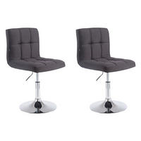 BARHOCKER 2er Set Bangko Stoff Schwarz - Schwarz, Textil/Metall (44/74/49cm) - DELUKE