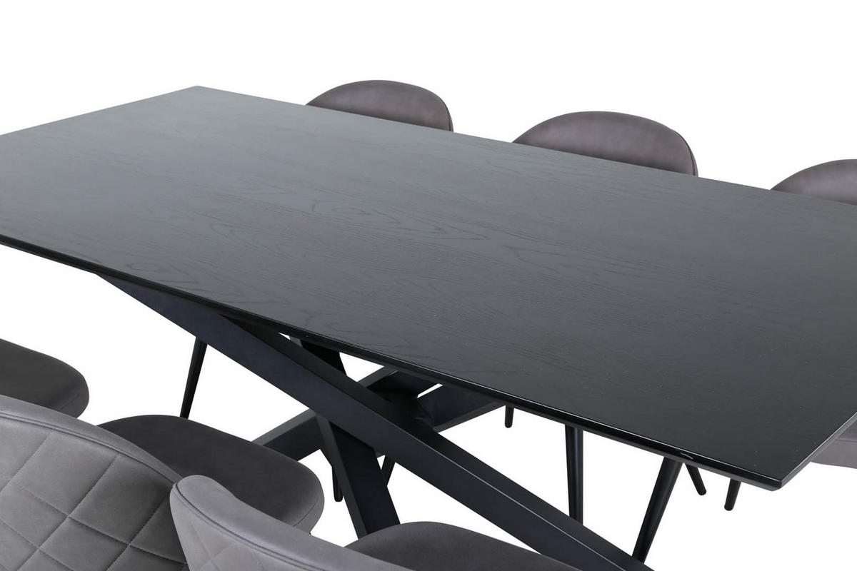 TISCHGRUPPE Grau - Grau, Holzwerkstoff (90/76/190cm) - ebuy24