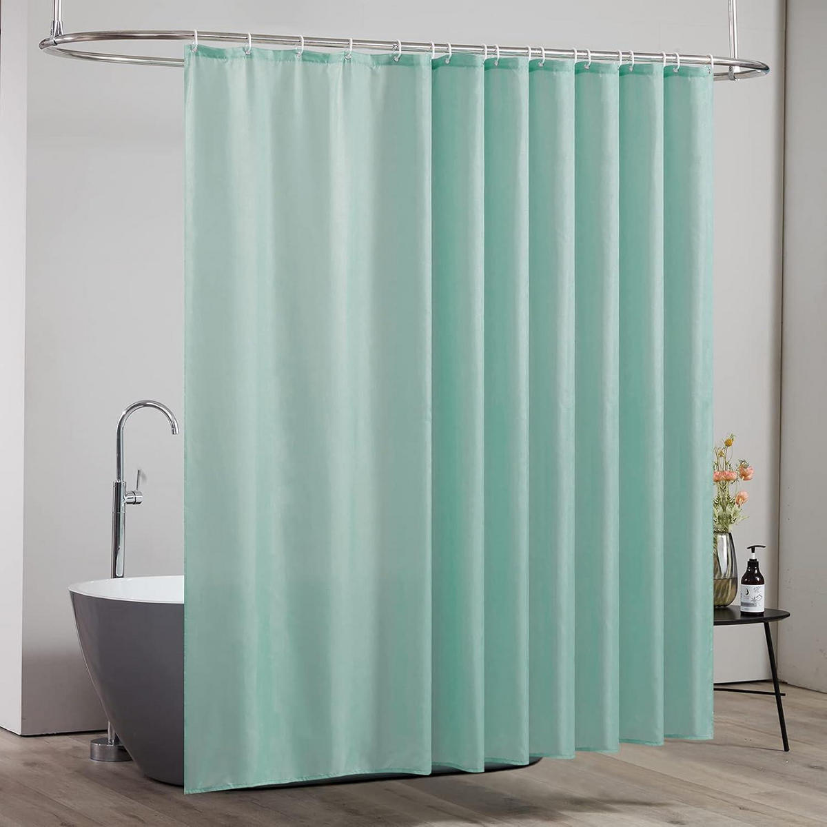 DUSCHVORHANG Überlänge Minzgrün 275 x 180 cm - Hellgrün, Textil (275/180cm)
