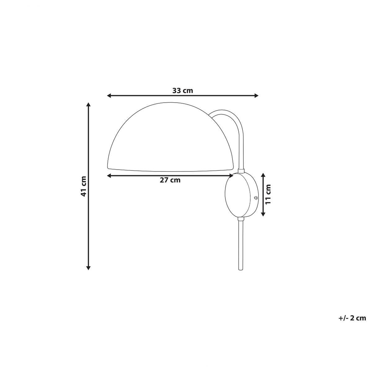 WANDLAMPE Gold Wampu - Goldfarben, Metall (27/41/33cm) - Beliani