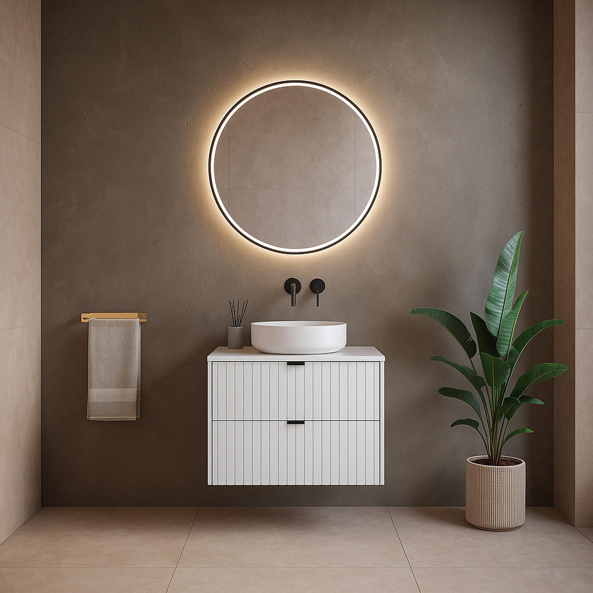 WASCHBECKENUNTERSCHRANK Nile 2 Schubladen Weiß - 60 x 47 x 61 cm - Weiß, Holz (60/47/61cm) - Badplaats