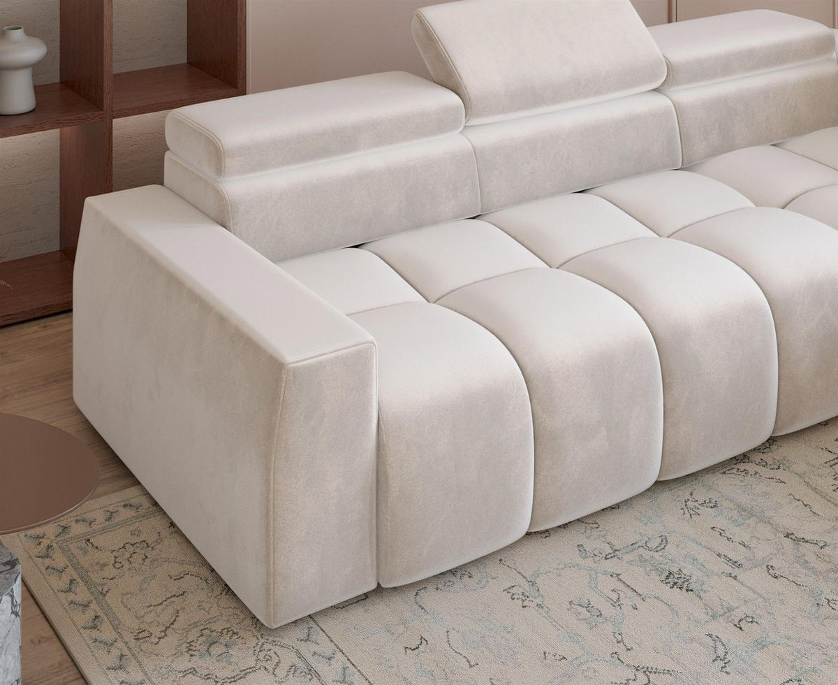 SOFA Darcy - Schwarz, Holzwerkstoff/Textil (303/98/115cm) - Fun Möbel
