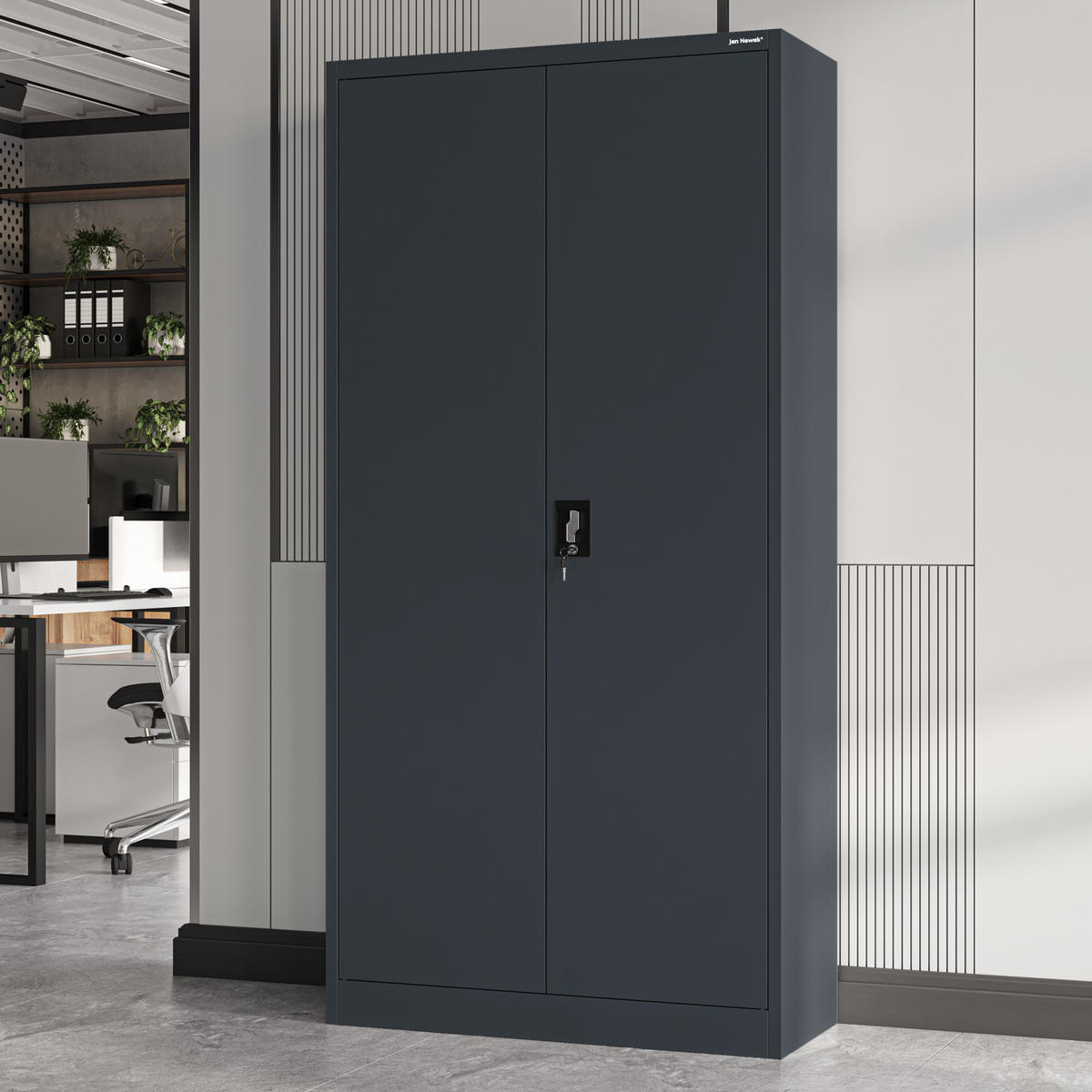 AKTENSCHRANK JAN 185x90x45 cm - Anthrazit, Metall (90/185/40cm) - Jan Nowak