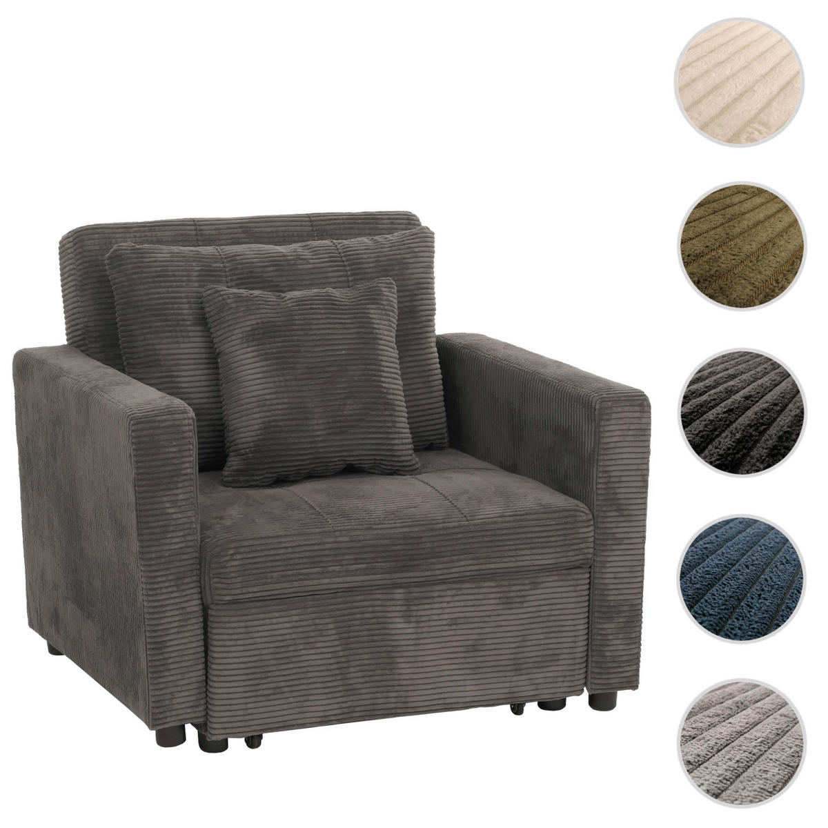 SCHLAFSESSEL Grau - Grau, Textil (100/86/88cm) - MCW