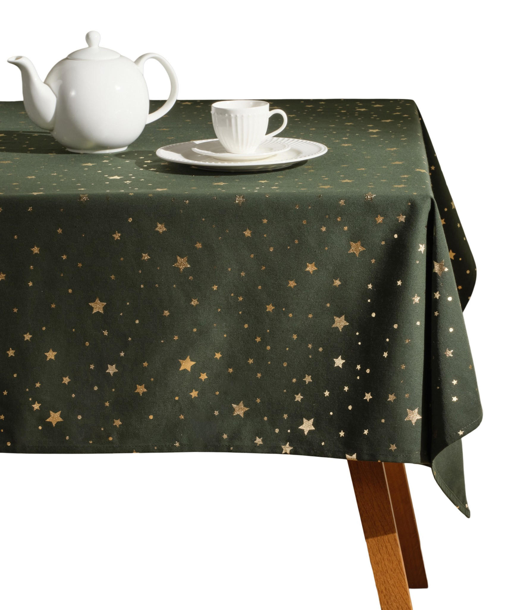 TISCHDECKE Noliso - Dunkelgrün, Textil (180/130/1cm) - home&you