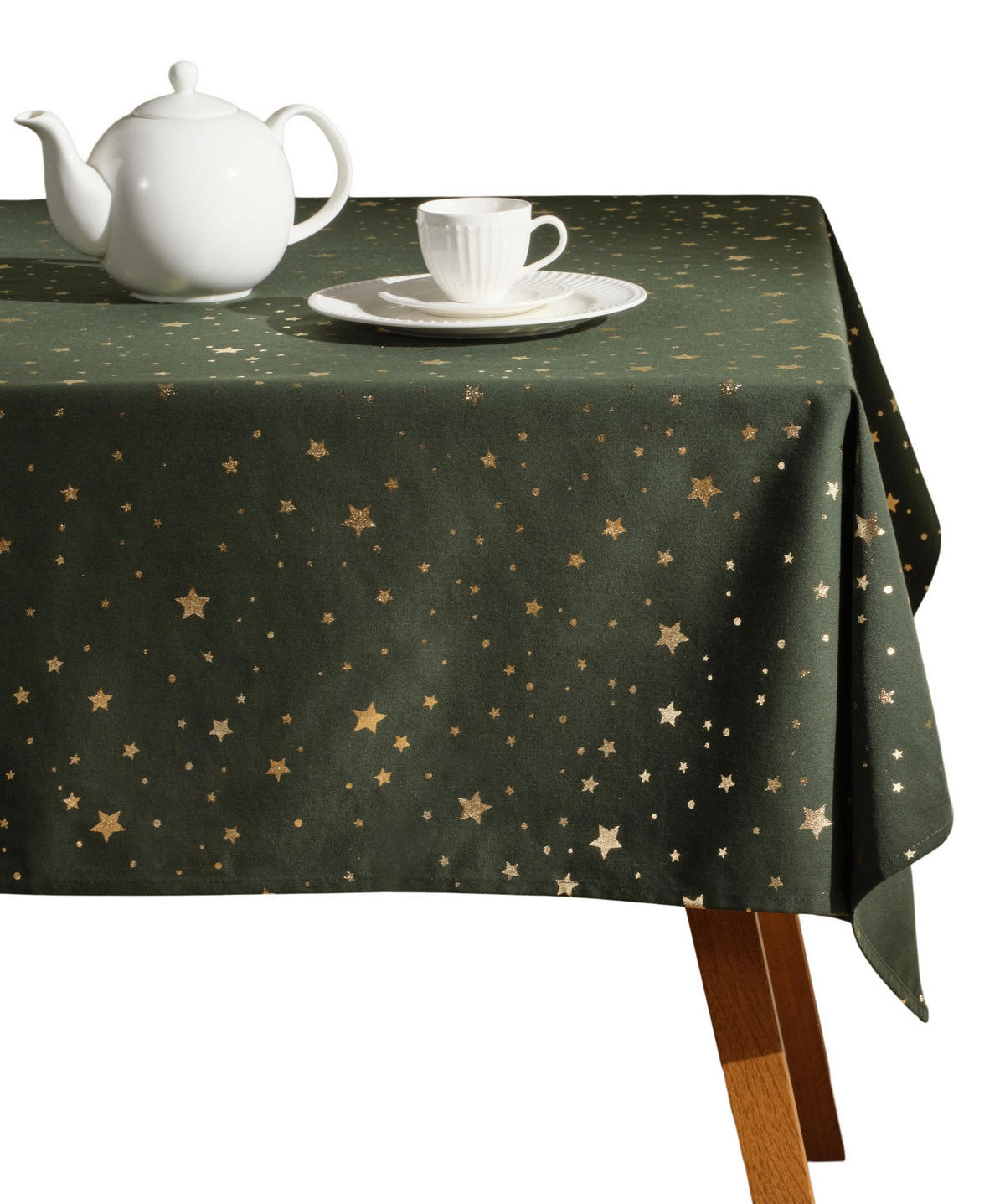 TISCHDECKE Noliso - Dunkelgrün, Textil (180/130/1cm) - home&you