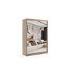KLEIDERSCHRANK mit Spiegel-Schiebetüren und Aluminium-Leisten - DEBI - 120 cm Sonoma - Sonoma Eiche, Holzwerkstoff (120/216/61cm) - ALTDECOR