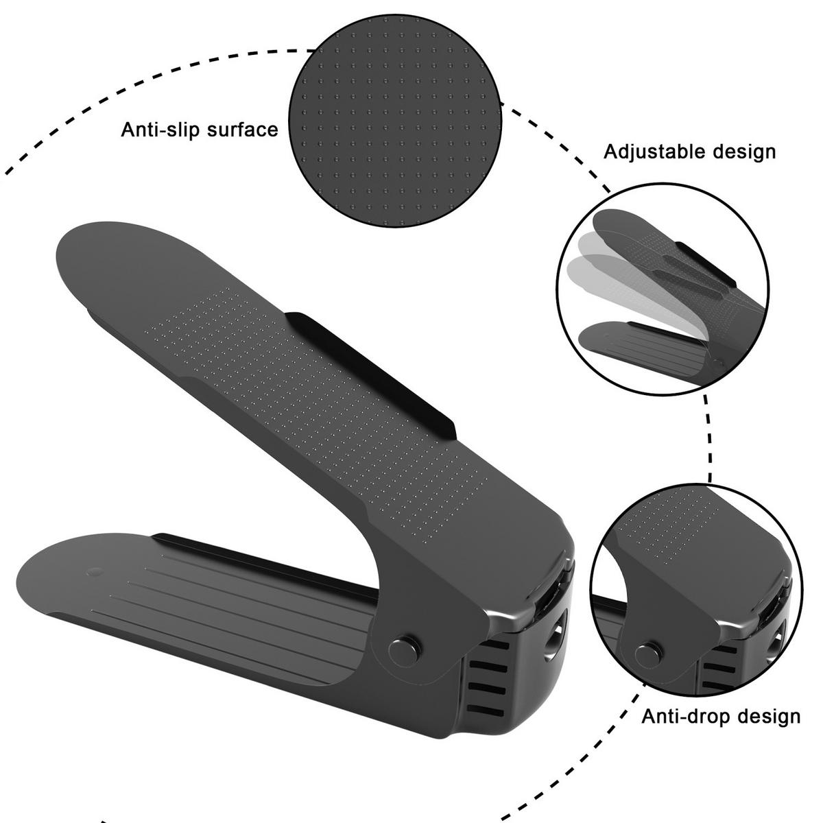 SCHUHSTAPLER 10er-Set 26/7/10 cm - Schwarz, Kunststoff (7/10/26cm) - Intirilife