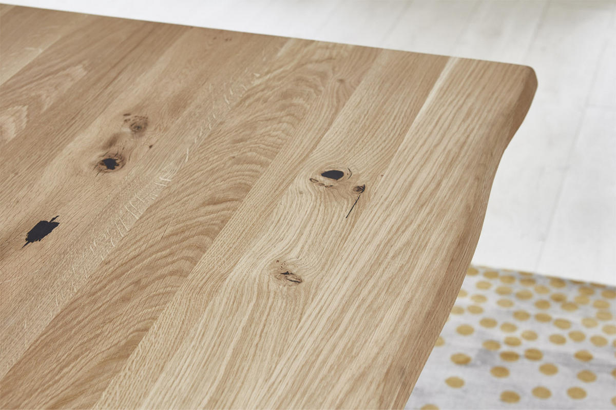 ESSTISCH EDIK - Beige/Schwarz, Holz/Metall (80/80/77cm) - SAM