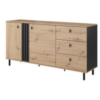 SIDEBOARD Madis sand grange eiche / anthrazit 165,1 cm / 40 cm / 82,2 cm - Braun, Holz/Holzwerkstoff (165/82/40cm) - Feldmann-Wohnen