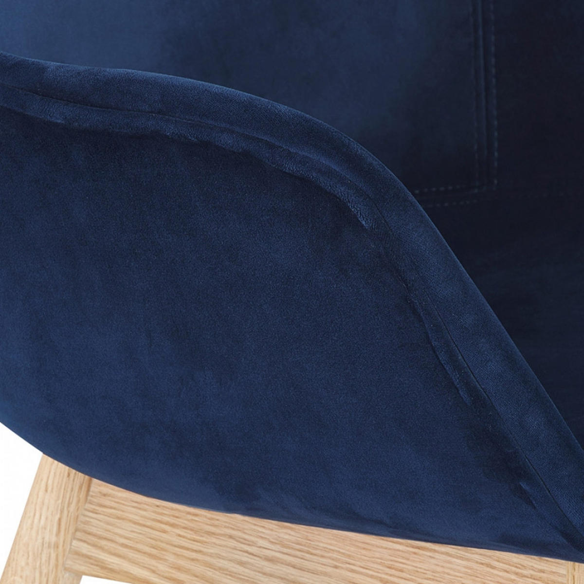 STUHL mit armlehnen Blau 59x80x54cm - Blau/Eichefarben, Holz/Textil (59/80/54cm) - AlterEgo