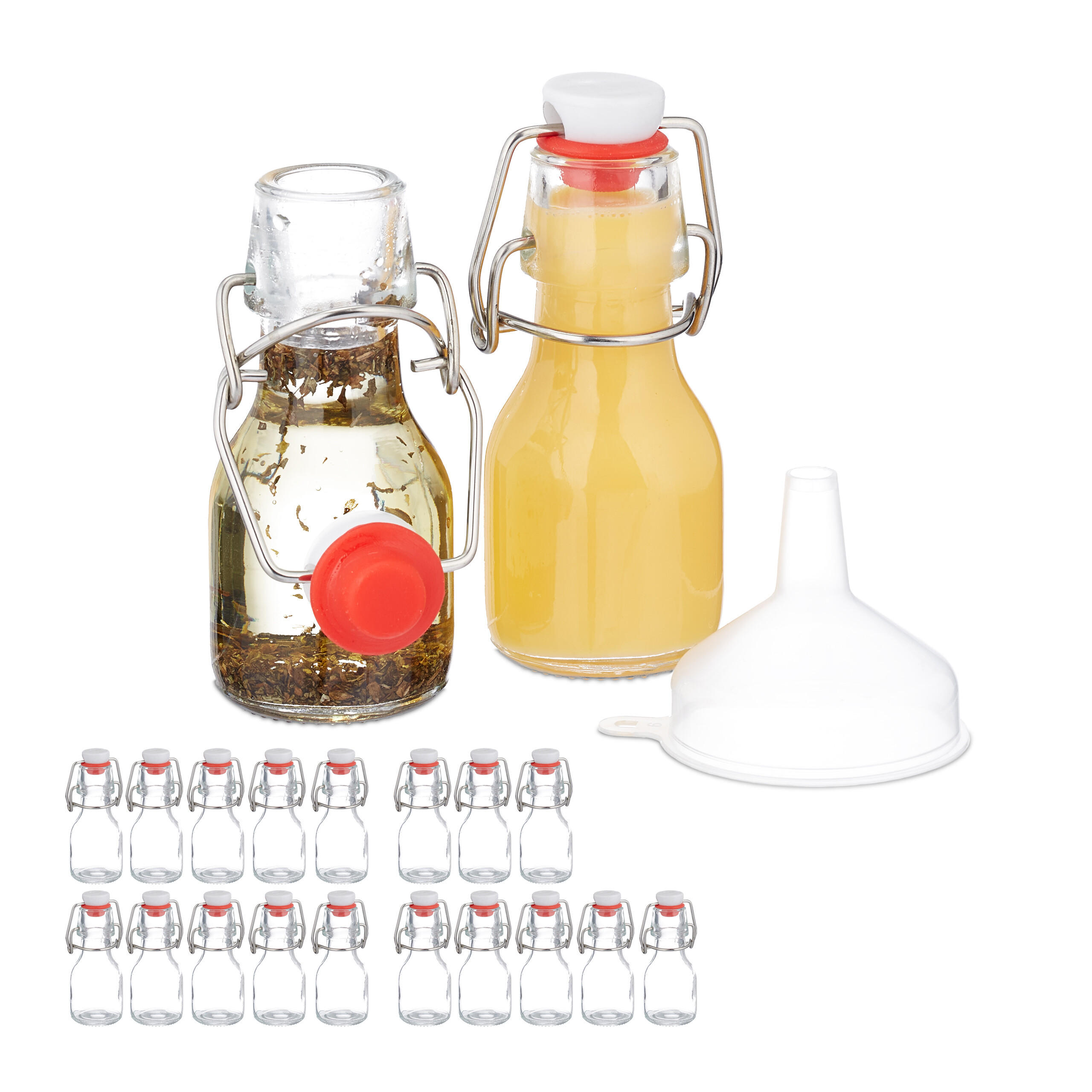 Relaxdays LAHVIČKY Průhledné 20dílné-Set skleněné 50 ml