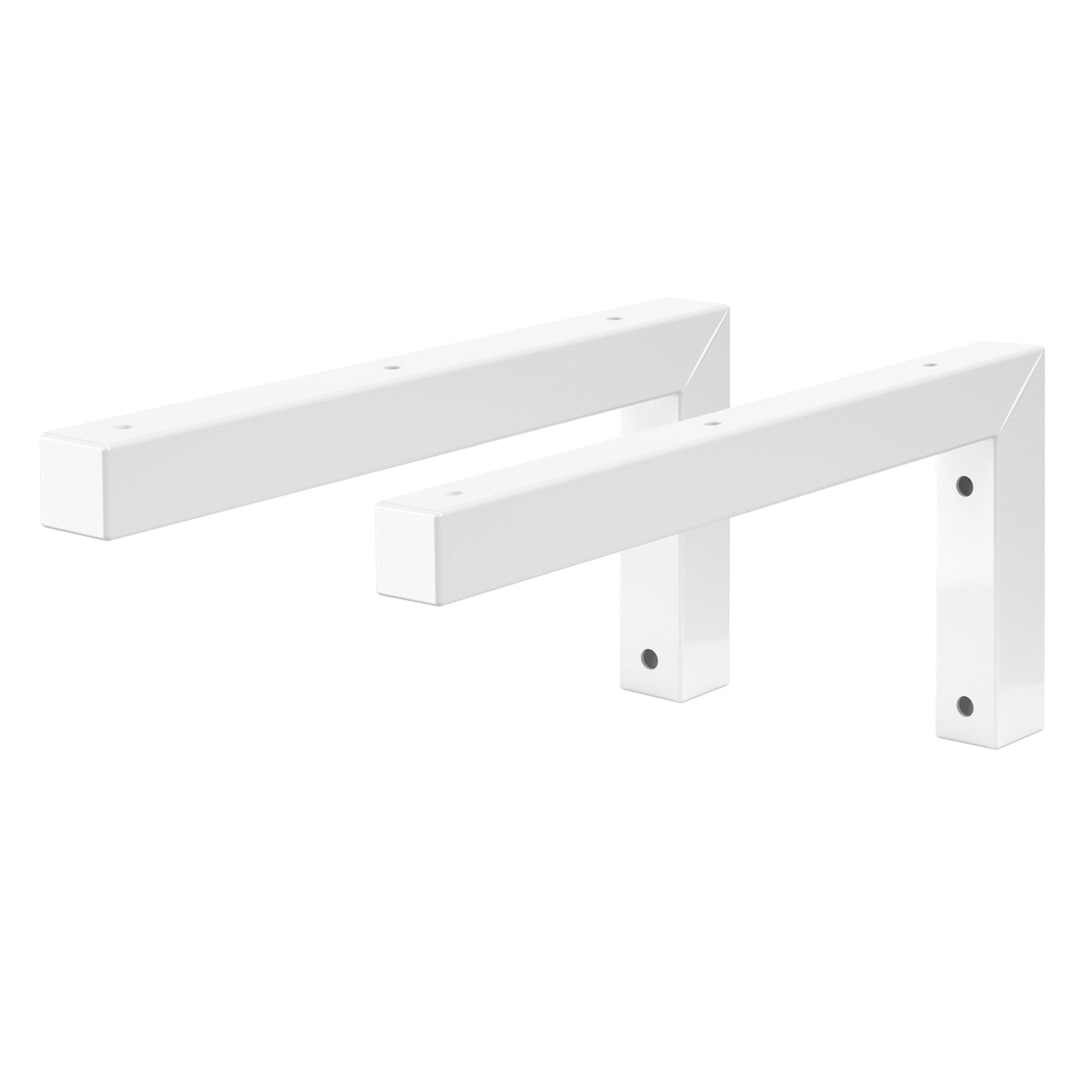 WANDHALTERUNG - Weiß, Metall (15/3/30cm) - ML-DESIGN