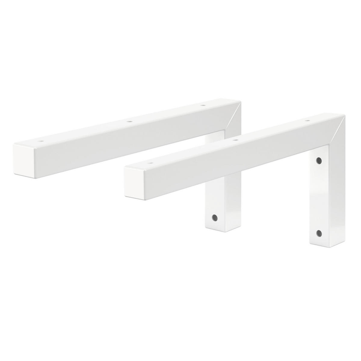 WANDHALTERUNG - Weiß, Metall (15/3/30cm) - ML-DESIGN